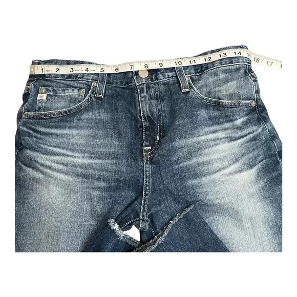 AG-ED Denim Ex-Boyfriend Slouchy Slim Cropped Raw Hem Jeans Womens size 27R - Picture 8 of 15
